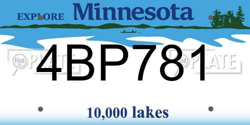 4BP781 Minnesota License Plate