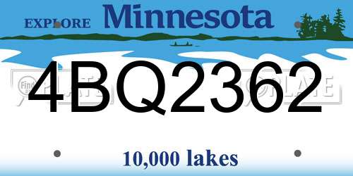 4BQ2362 Minnesota License Plate