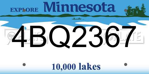 4BQ2367 Minnesota License Plate