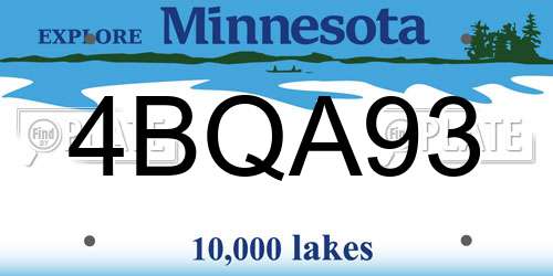 4BQA93 Minnesota License Plate