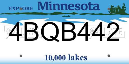 4BQB442 Minnesota License Plate