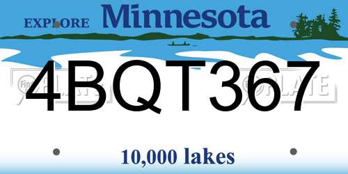 4BQT367 Minnesota License Plate