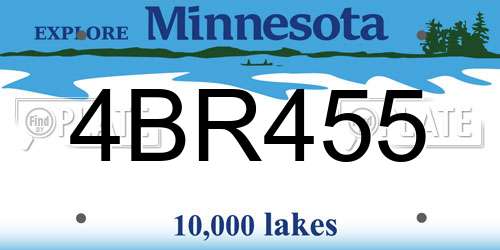 4BR455 Minnesota License Plate