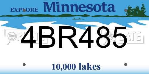 4BR485 Minnesota License Plate
