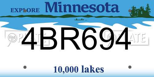 4BR694 Minnesota License Plate