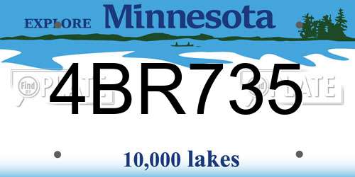 4BR735 Minnesota License Plate