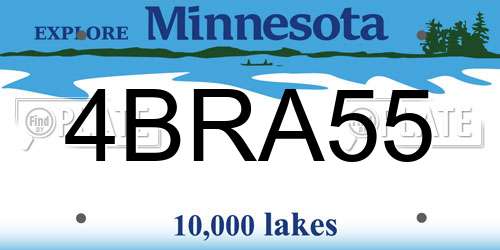 4BRA55 Minnesota License Plate