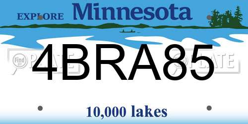 4BRA85 Minnesota License Plate