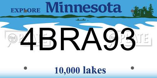 4BRA93 Minnesota License Plate