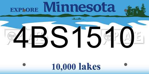 4BS1510 Minnesota License Plate