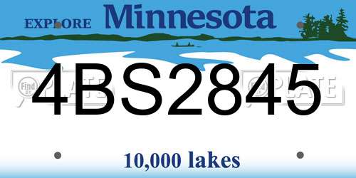 4BS2845 Minnesota License Plate