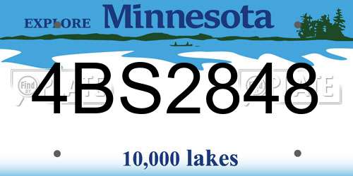4BS2848 Minnesota License Plate
