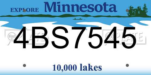 4BS7545 Minnesota License Plate
