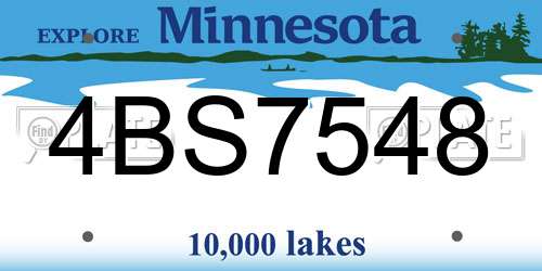 4BS7548 Minnesota License Plate