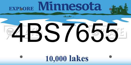 4BS7655 Minnesota License Plate
