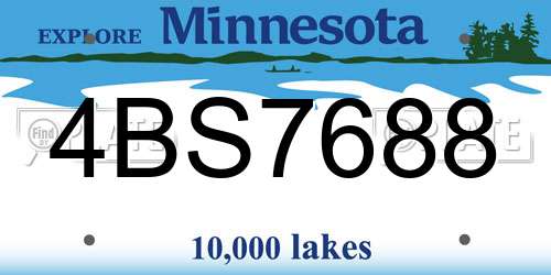 4BS7688 Minnesota License Plate