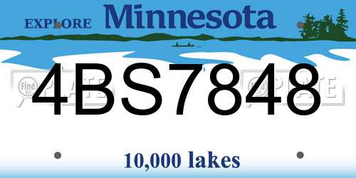4BS7848 Minnesota License Plate