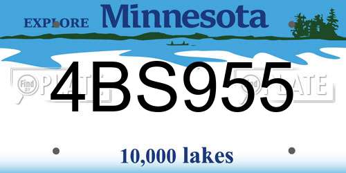 4BS955 Minnesota License Plate