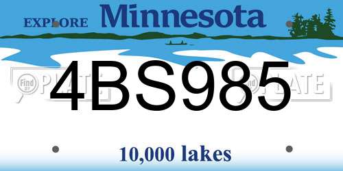 4BS985 Minnesota License Plate