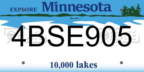 4BSE905 Minnesota License Plate