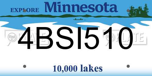 4BSI510 Minnesota License Plate