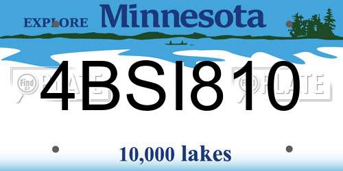4BSI810 Minnesota License Plate