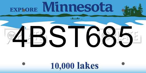 4BST685 Minnesota License Plate