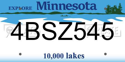 4BSZ545 Minnesota License Plate