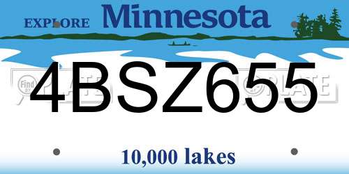4BSZ655 Minnesota License Plate