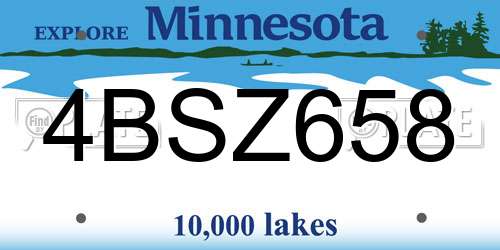 4BSZ658 Minnesota License Plate