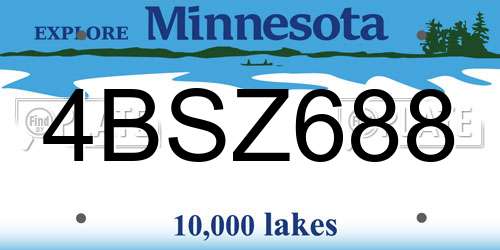 4BSZ688 Minnesota License Plate