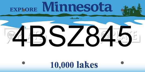 4BSZ845 Minnesota License Plate
