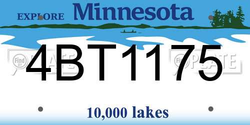 4BT1175 Minnesota License Plate