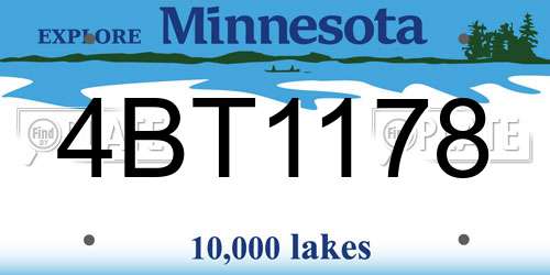 4BT1178 Minnesota License Plate