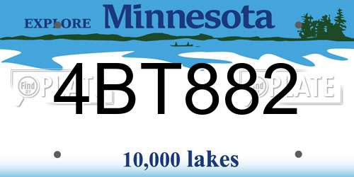 4BT882 Minnesota License Plate