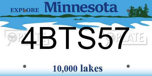 4BTS57 Minnesota License Plate