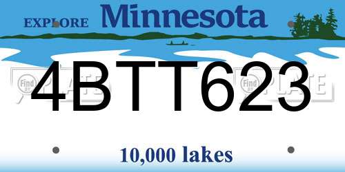 4BTT623 Minnesota License Plate