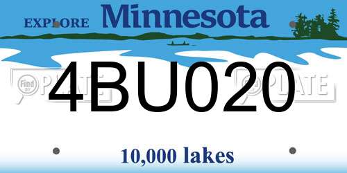 4BU020 Minnesota License Plate