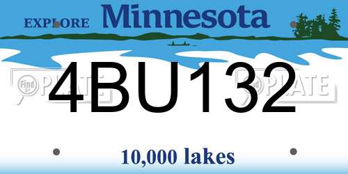 4BU132 Minnesota License Plate