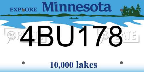 4BU178 Minnesota License Plate