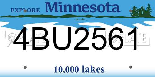 4BU2561 Minnesota License Plate
