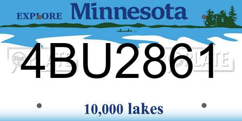 4BU2861 Minnesota License Plate