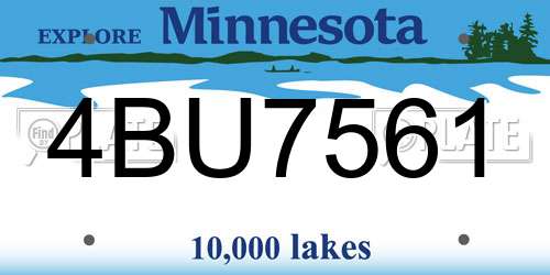 4BU7561 Minnesota License Plate
