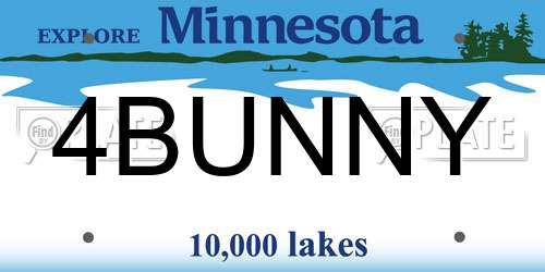 4BUNNY Minnesota License Plate