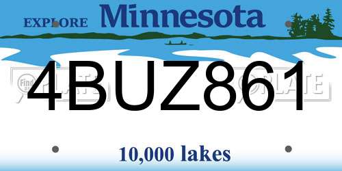4BUZ861 Minnesota License Plate
