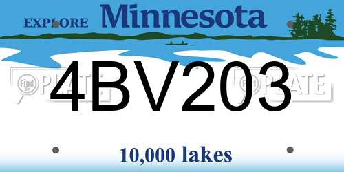 4BV203 Minnesota License Plate