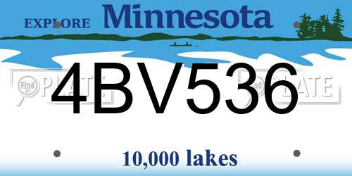 4BV536 Minnesota License Plate