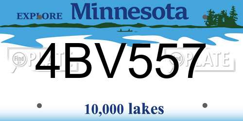 4BV557 Minnesota License Plate