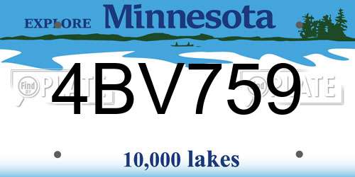 4BV759 Minnesota License Plate