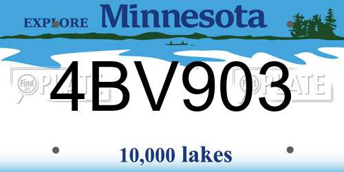 4BV903 Minnesota License Plate